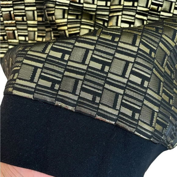 Saturday Kate Spade • Baroque Gold & Black Cap Sleeve Sweatshirt Top - Picture 5 of 7